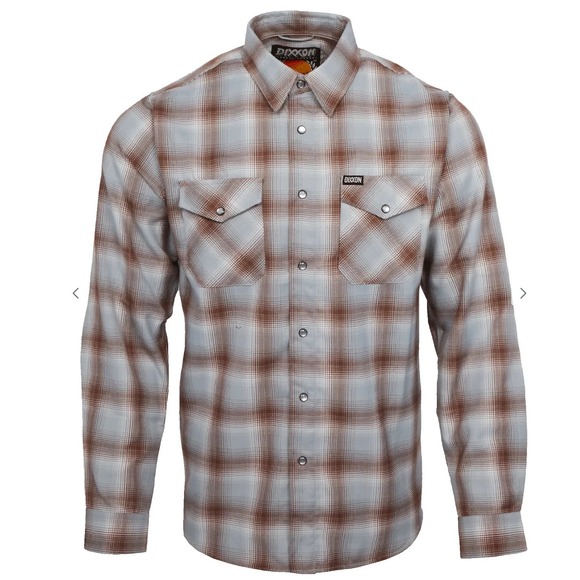 DIXXON Other - Dixxon Flannel Dawn Patrol LE Shirt Mens XS Blue Brown Plaid Pearl Snap NWT
